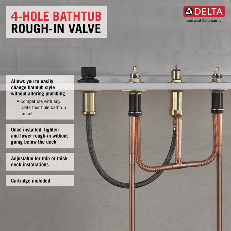 Delta 4Hole Roman Tub Valve & Reviews Wayfair.ca